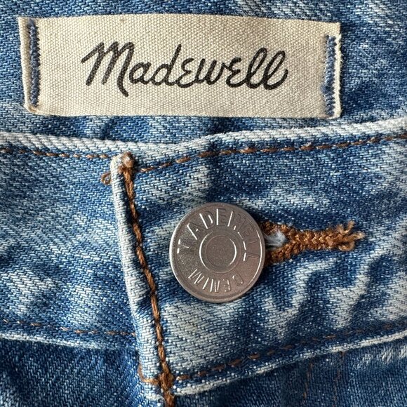 Madewell Womens 26 Jeans '90s Straight Distressed Light Stone Washed Denim - Picture 7 of 9
